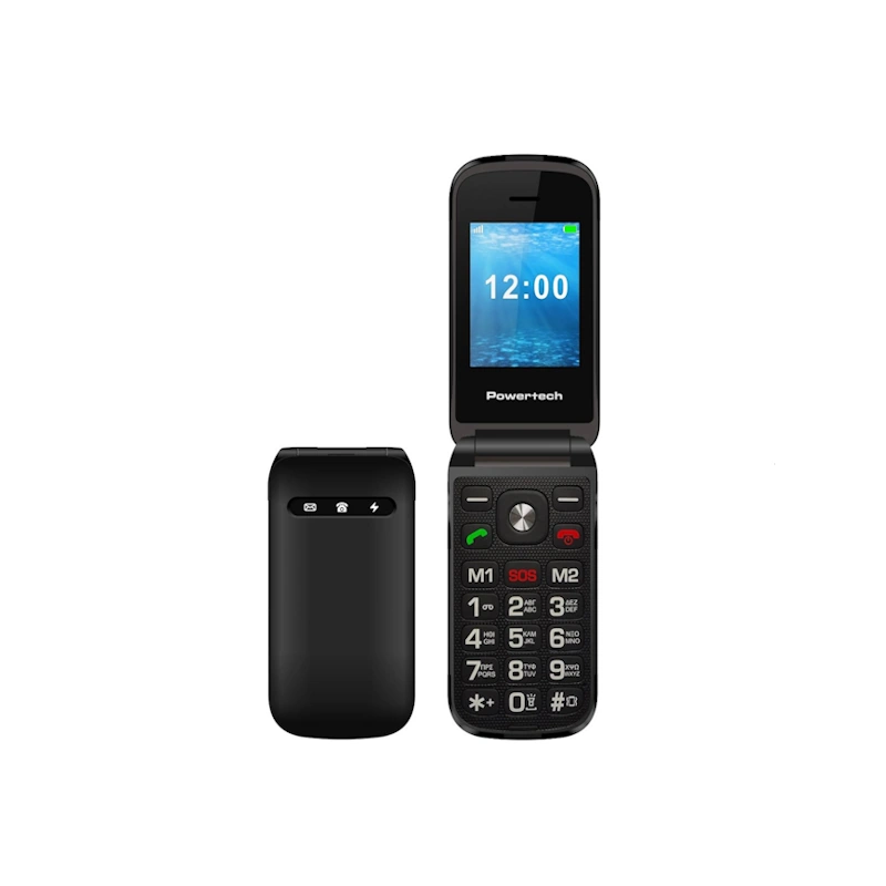 Powertech Milly Flip PTM-38 – Flip Phone με SOS, 2,4″ Οθόνη & Ελληνικό Πληκτρολόγιο